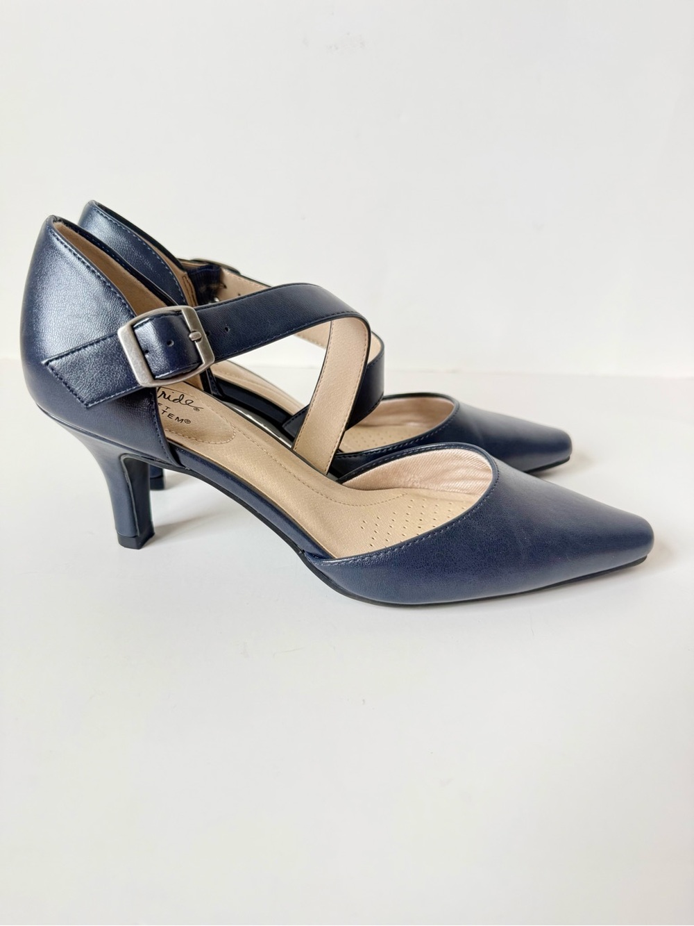 LIFE STRIDE Kamala Navy Pointed-Toe Cross-Strap Heels—SZ. 7.5 - Picture 8 of 14